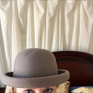 Bowler taupe hat